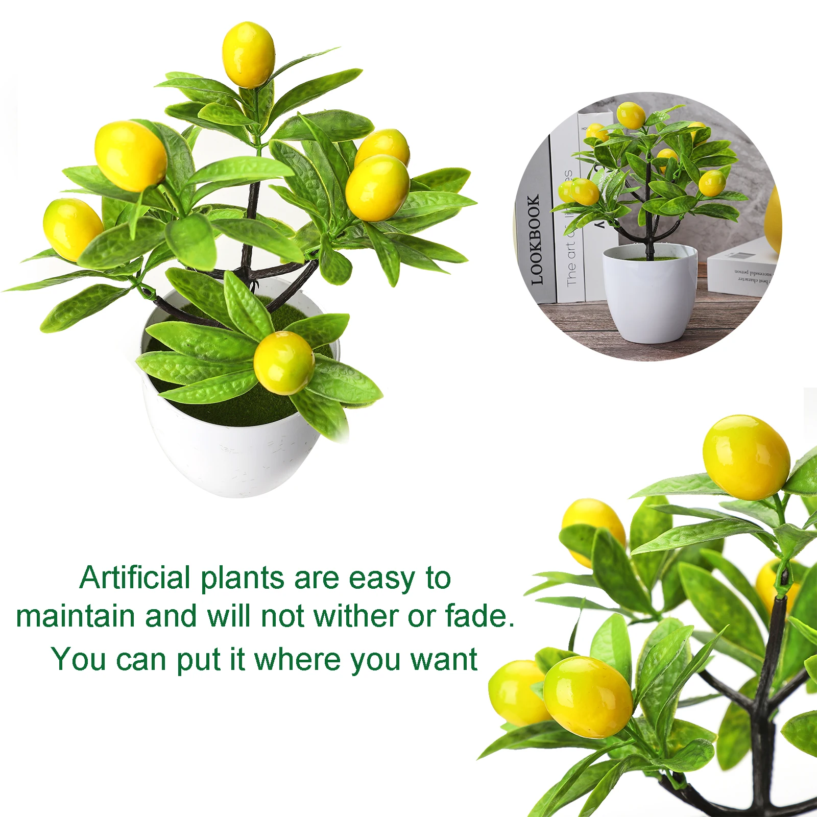 Ornamenti Artificiali In Vaso Di Limone Ornamenti In Plastica Piccoli Alberi Di Kumquat Simulati Decorazioni Per La Casa Piante Artificiali Artigianal