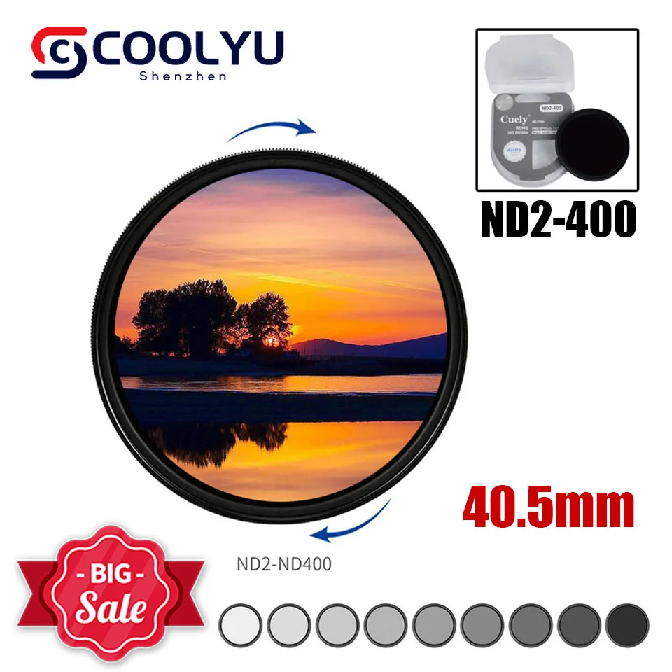 40.5 40.5Mm Nd2-400 Densità Neutra Fader Filtro Nd Variabile Regolabile Per Canon Nikon Pentax Leica Fuji Sony A6500 A6300 Dslr
