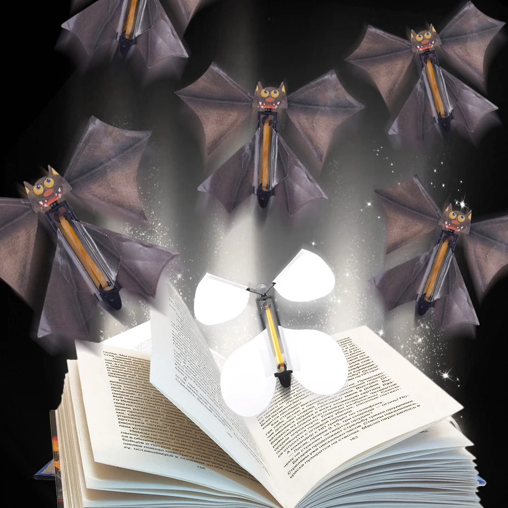 Black Magic Flying Butterfly Bat Wind Up Toys Segnalibro Biglietti Di Auguri Elastico Powered Kids Outdoor Game Puntelli Farfalla
