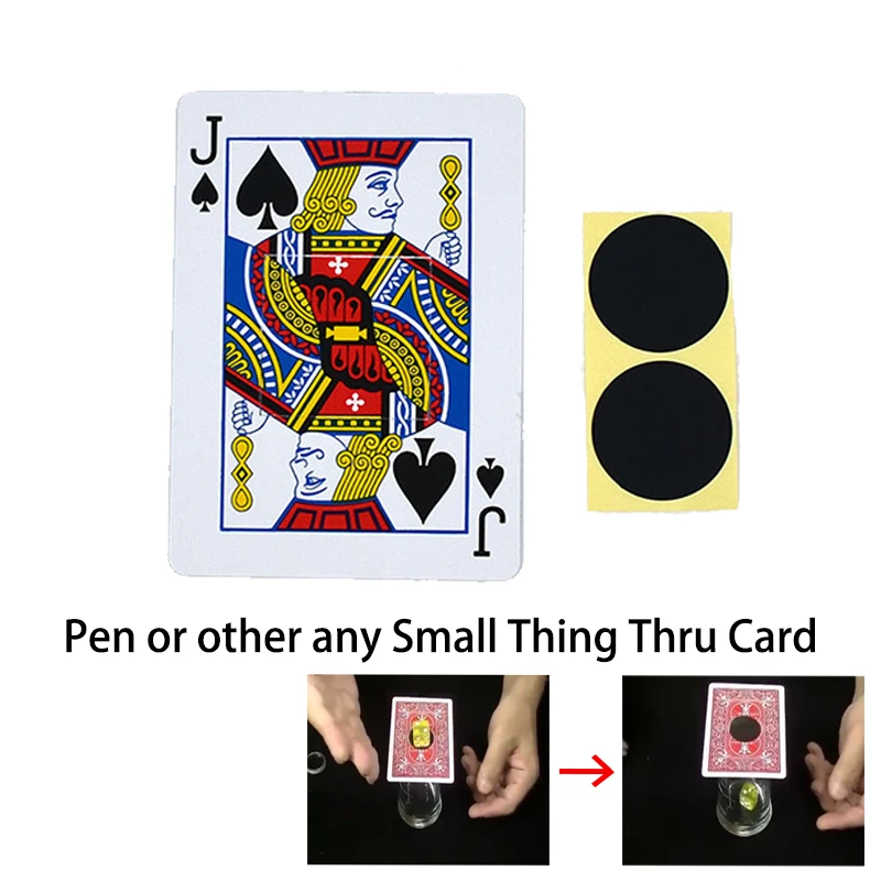Penna O Altre Piccole Cose Thru Card By J. C Trucchi Magici Black Hole Magic Tricks Card Close Up Street Illusions Gimmicks Mentalis