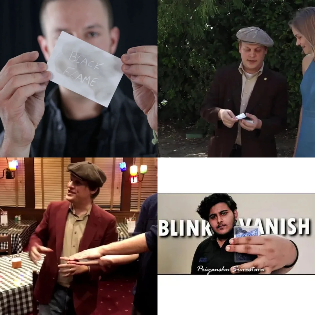 Black Flame By Tom Phoenix,Blank Slate Di Michael Barde, Blindsided 2 Di Michael Wagner, Blink Vanish By Priyanshu - Magic