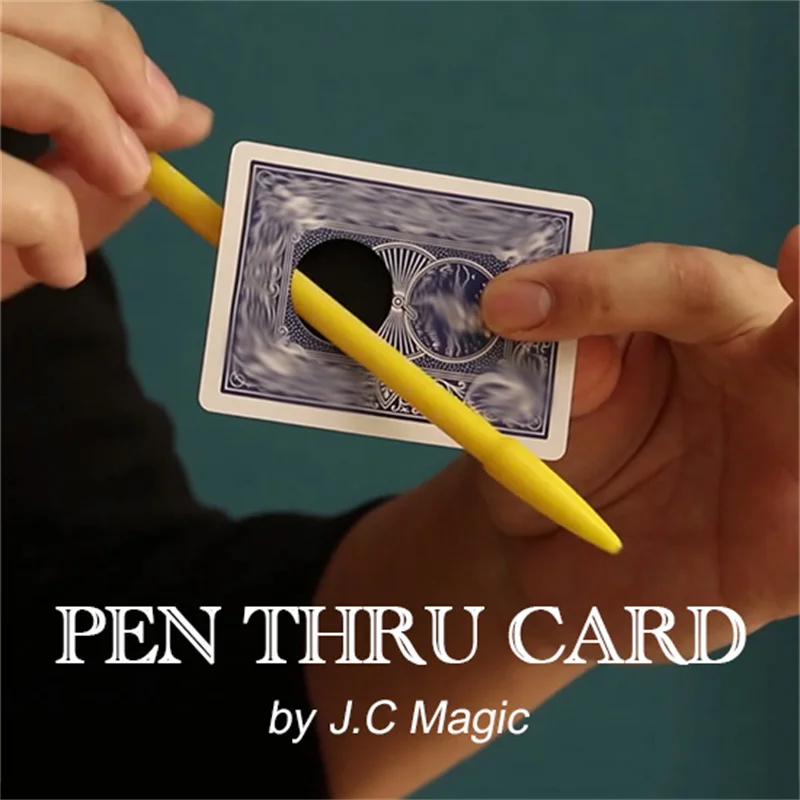 Penna Thru Card By J. C Trucchi Magici Black Hole Penetrazione Magia Mago Close Up Street Illusions Gimmicks Mentalism Puntelli