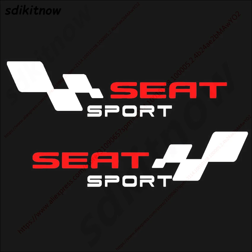 2Pcs Sport Car Decal Body Windows Sports Racing Pvc Sticker Styling Per Seat Leon Ibiza Altea Cordoba Toledo Accessori, 22Cm