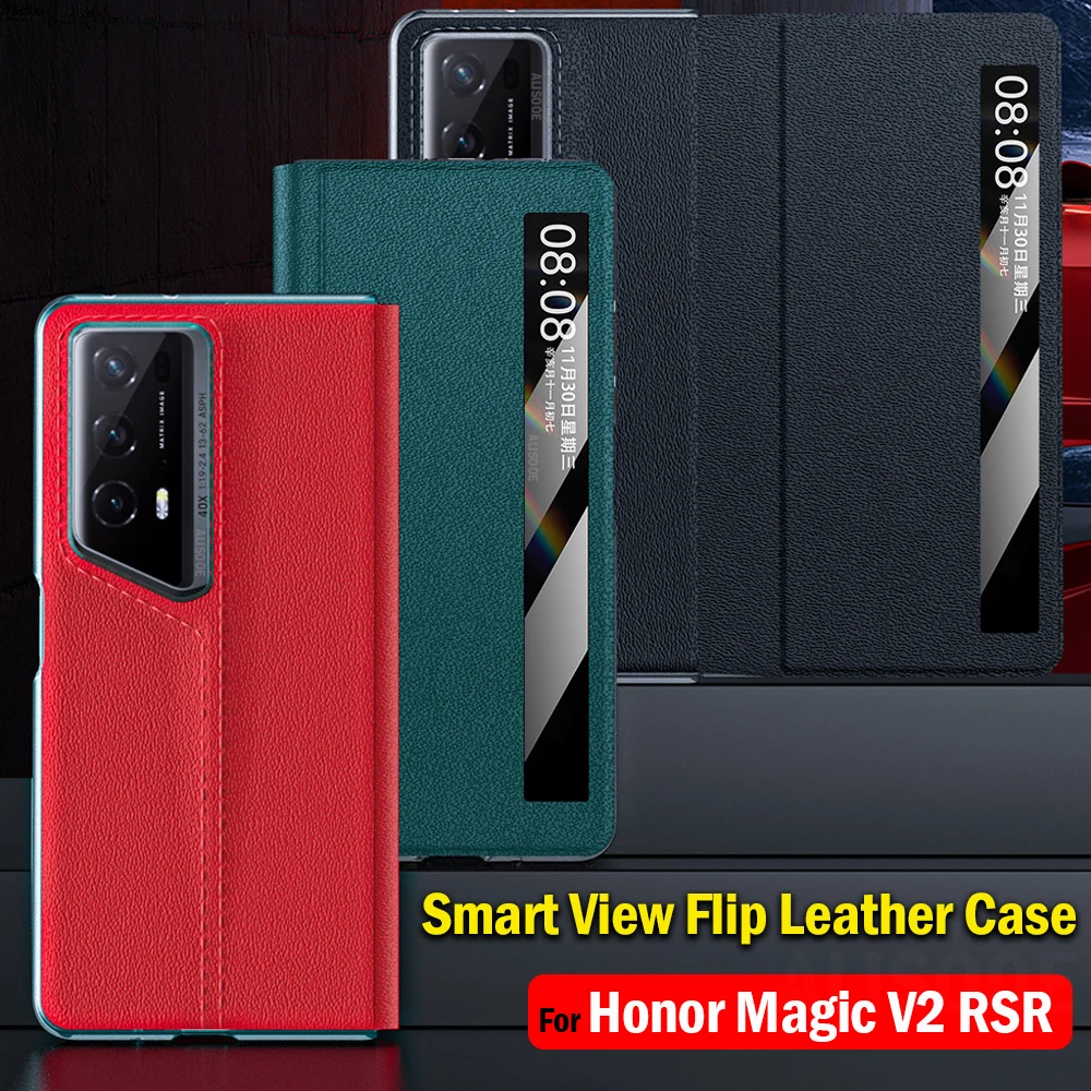 Capa Per Honor Magic V2 Rsr Custodia Flip Leather Smart View Protezione Magnetica Cover Per Telefono Per Honor Magic V2 Rsr 5G Funda