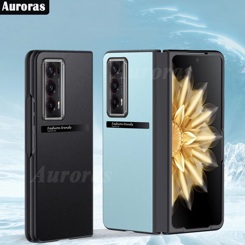 Auroras For Honor Magic V2 Custodia Ultra-Sottile Kunlun Bark Texture Leather Matte Silicone Shell Per Honor Magic Vs 5G Cover Posteriore