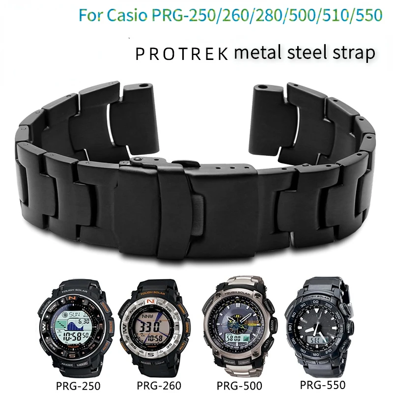 Cinturino In Acciaio Inossidabile 18Mm Per Casio Protre Prg-250/Prg-260/Prg-270 Prw-3500/2500/5100 Prg-550 Cinturino Per Cinturino Da Uomo Solido