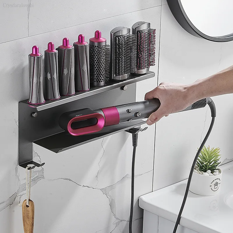 Supporto Per Montaggio A Parete Per Dyson Airwrap Elegante Rack Di Stoccaggio Airwrap Styler Set Completo Accessori Per L'Organizzatore Del Bagno