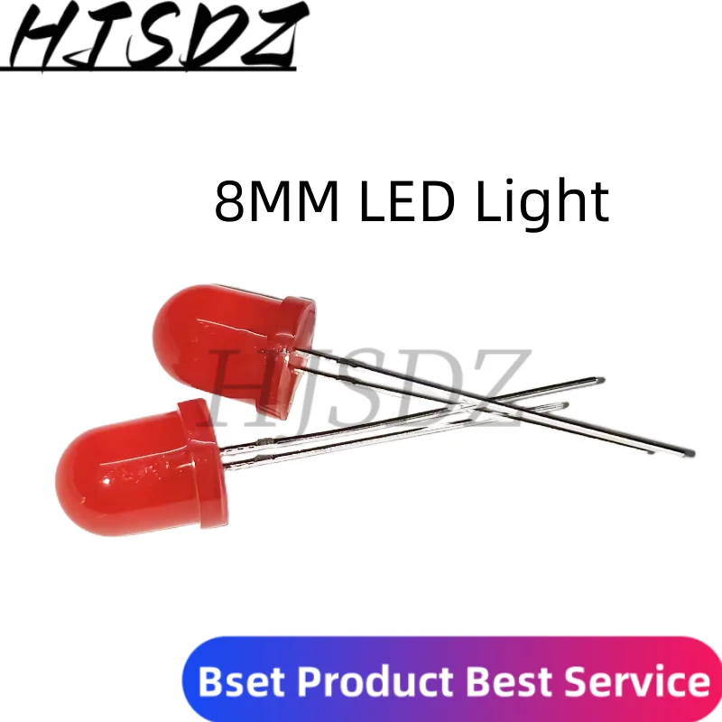 10 Piezas Sombrero De Paja Super Brillante Led F8 8Mm,Blanco, Azul, Verde, Rojo, Amarillo, Diodo Emisor De Luz Resaltado Blanco