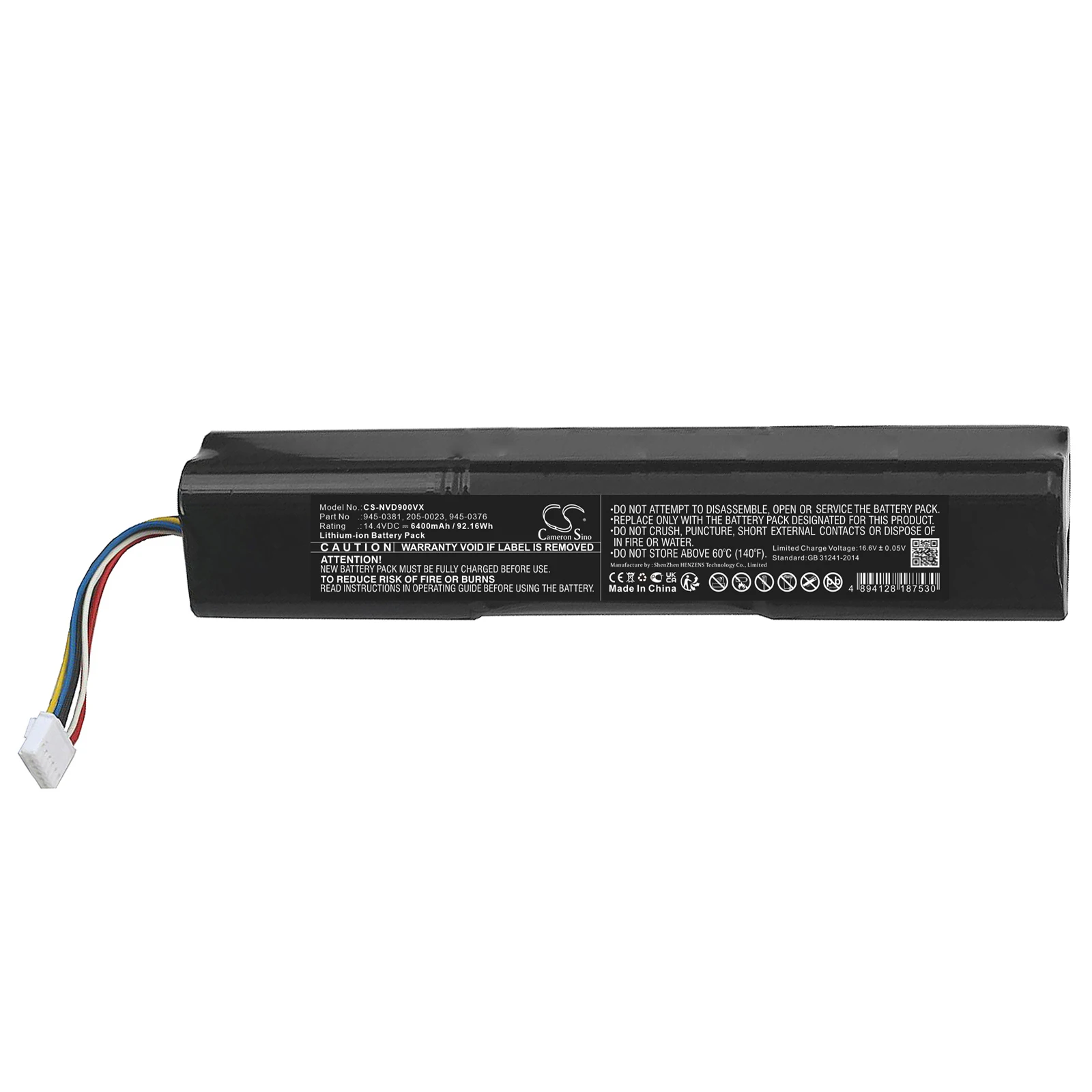 Batteria Sottovuoto 6400Mah Per Neato 205-0021 205-0022 205-0023 205-0026 945-0376 945-0381 945-0382 Robotica D8 Botvac D9 945-0356
