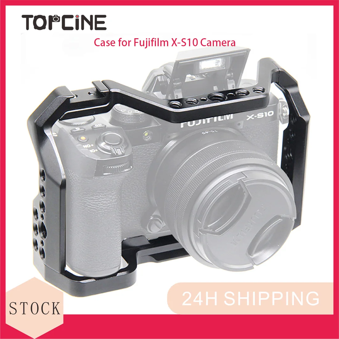 Telecamera Topcine Full Cage Compatibile Per Fotocamera Fujifilm X-S10, Custodia Per Fotocamera Fujifilm X-S10 Con Supporto Per Scarpe Fredde