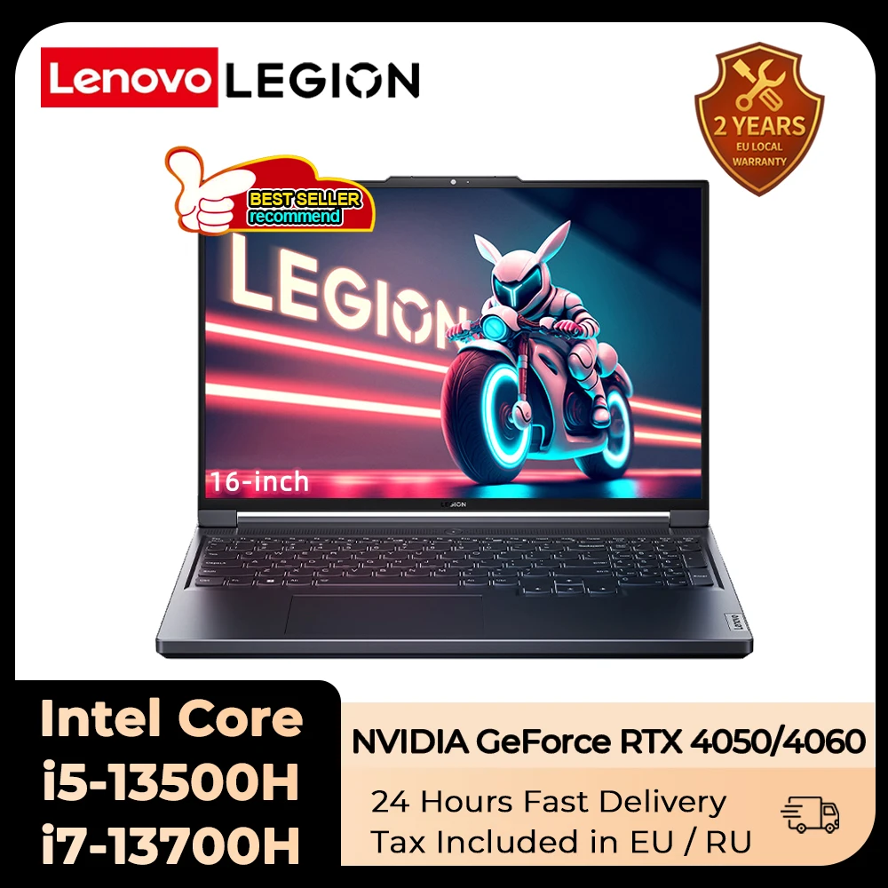 Lenovo Legion Y7000P Laptop Da Gioco Intel I7-13700H 16Gb/32Gb Ram 1Tb Ssd Geforce Rtx 4050/4060 16 Pollici 2.5K 165Hz Notebook 2023