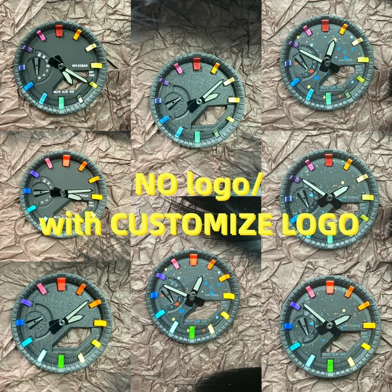 4 In 1 Rainbow Dial Set Ga2100 Ga2110 Casioak 4 In 1 Face Set Marker Dial Anelli Interni Orologio Hand Mod Kit Parti Di Orologi