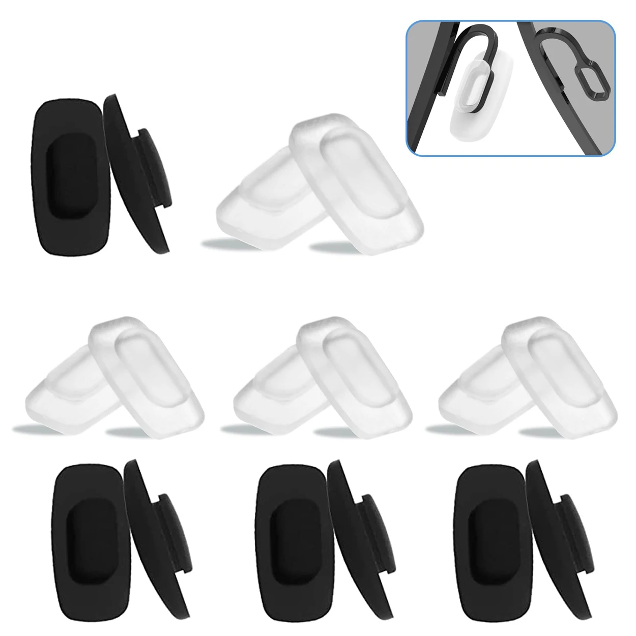 2/3/4/5/6/8 Paia Di Naselli Per Oakley Latch Alpha Oo4128 Frame, Protezioni Per Naso Di Ricambio Trasparenti-Value Pack