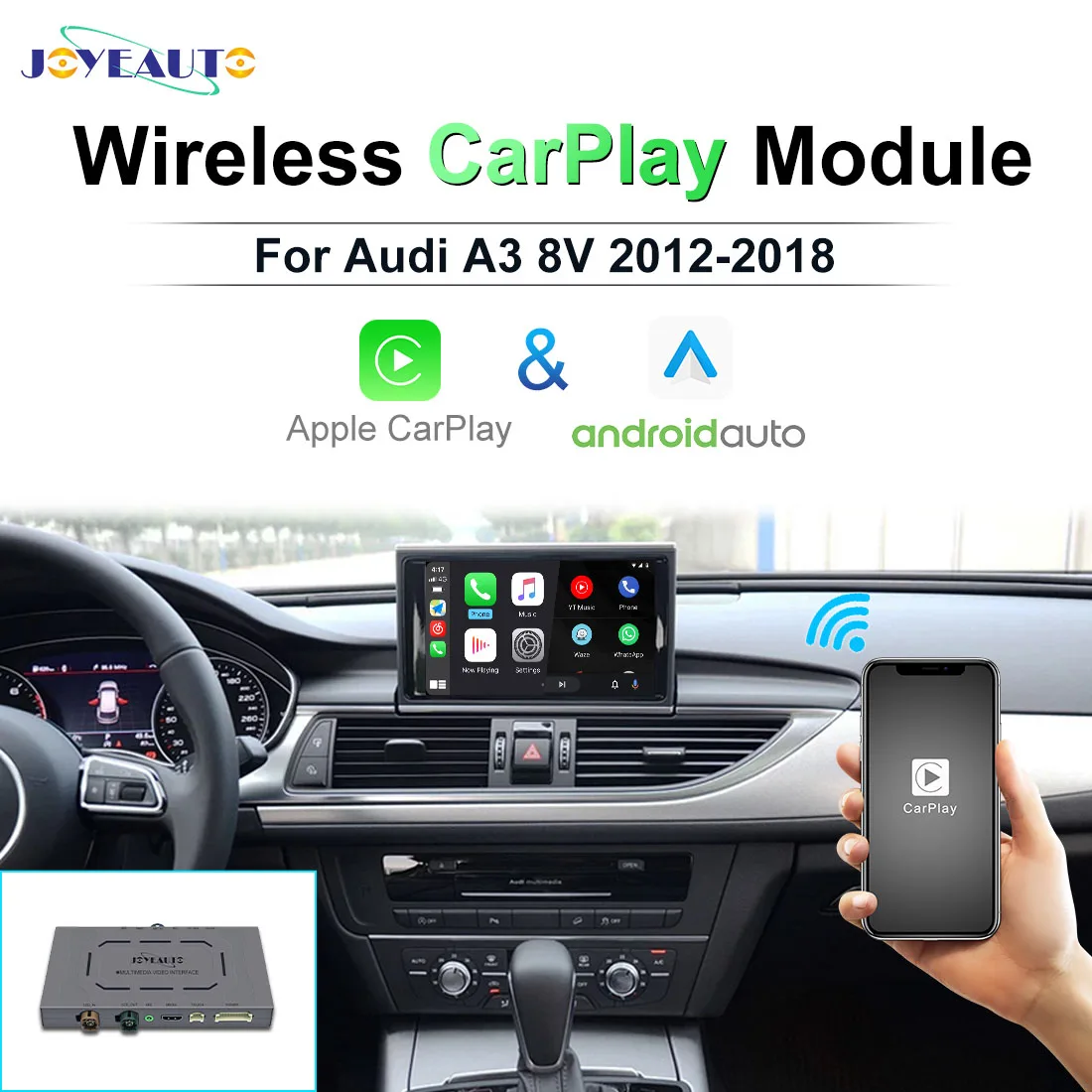 Joyeauto Wireless Carplay Interfaccia Per Audi A3 8V Mmi B9 2012-2018 Apple Carplay Android Auto Mirroring Aftermarket Cam Airplay