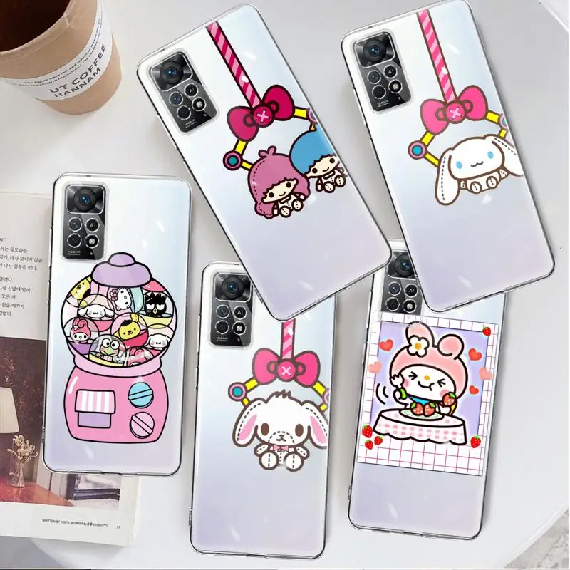 Chiaro Caso Per Xiaomi Redmi 9A 9 9C 9T 10 10C K40 Nota 7 8 9 8T 11T 8 10 11 9S 10S 11 11S Ciao Kitty Kiki Lala Premio Artiglio