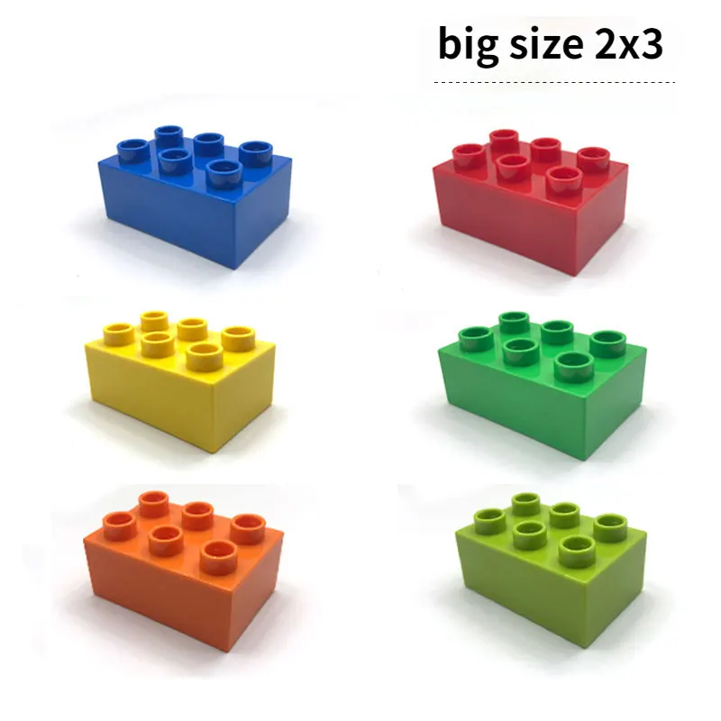 Basic Brick 2X3 10Pcs Diy Classic Education Building Blocks Compatibile Con Lego Duplo Grandi Mattoni Giocattoli Per Bambini