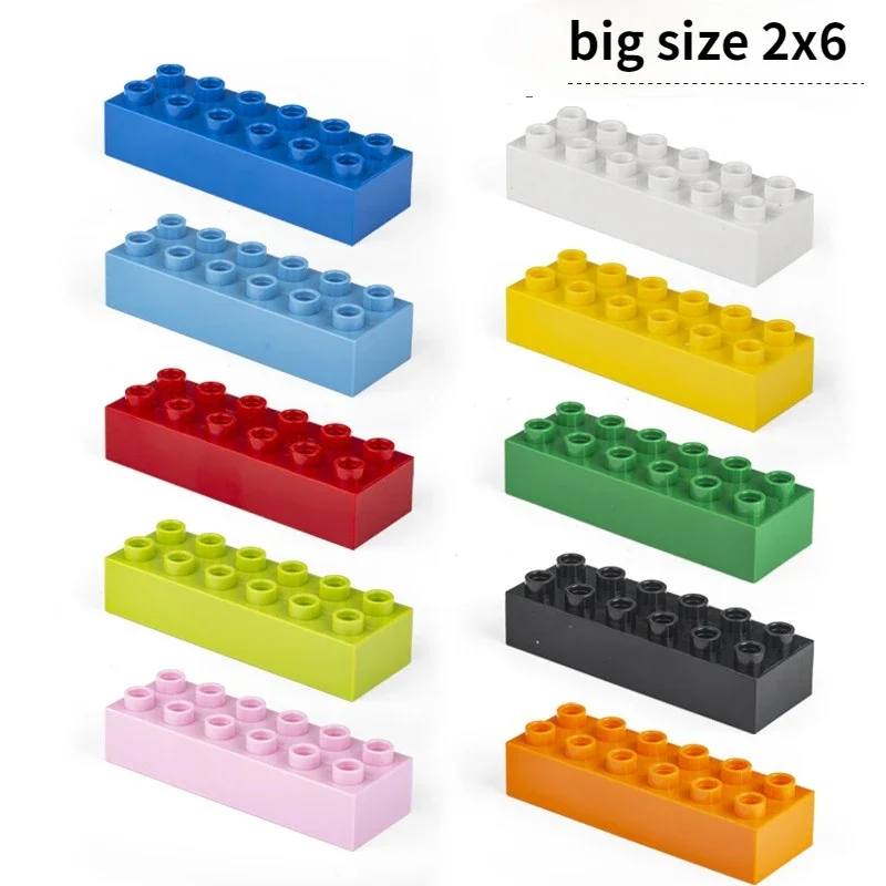 Mattone 2X6 5 Pz/Lotto Diy Classic Education Building Blocks Compatibile Con Lego Duplo Grandi Mattoni Giocattoli Di Plastica Per I Bambini