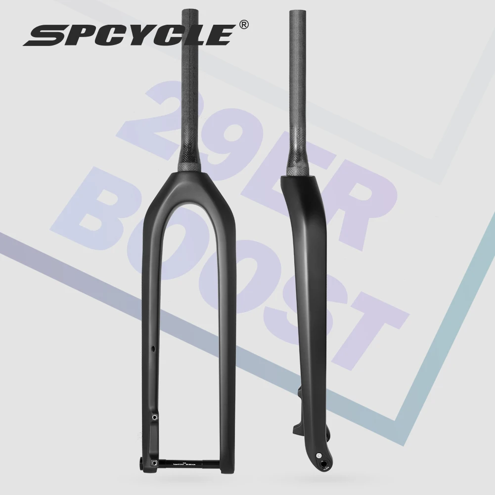 Spcycle 29Er Mtb Carbon Fork Boost 110*15Mm Downhill Fork Mountain Bike Carbon Hard Fork 1-1/8 "-1-1/2" Conico Max Pneumatico 3.0