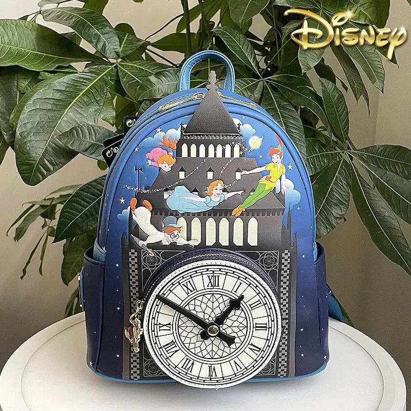 Disney Peter Pan Glow Clock Zaino Donna Borsa A Tracolla Doppia Tracolla Borsa In Pelle Pu Lady Storage Zaino Rosetta Christmas Gi