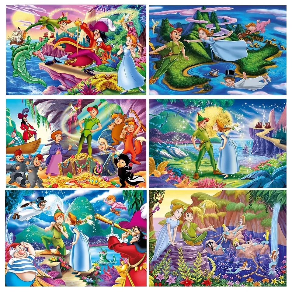 Disney Cartoon Peter Pan Fairy Diamond Drawing Round/Square Drill Kit Ricamo Mosaico Strass Craft Per La Decorazione Domestica