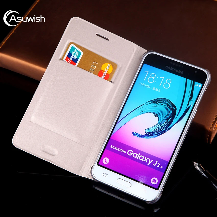 Custodia Rigida In Pelle Per Samsung Galaxy J3 2016 2015 Galaxy J3 J3 6 Sm J320 J320F J320H J320Fn Sm-J320F Slot Per Schede