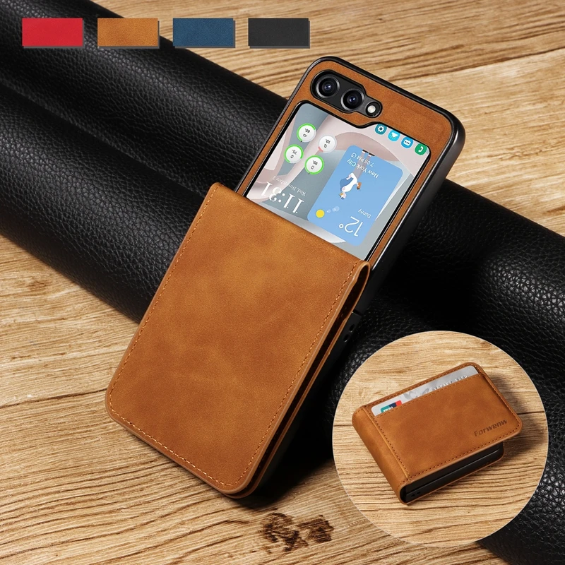 Portafoglio Custodia In Pelle Magnetica Per Samsung Galaxy Z Flip 5 Anti-Drop Galaxy Z Flip 4 Business Cover Samsung Galaxy Z Flip 3 Case