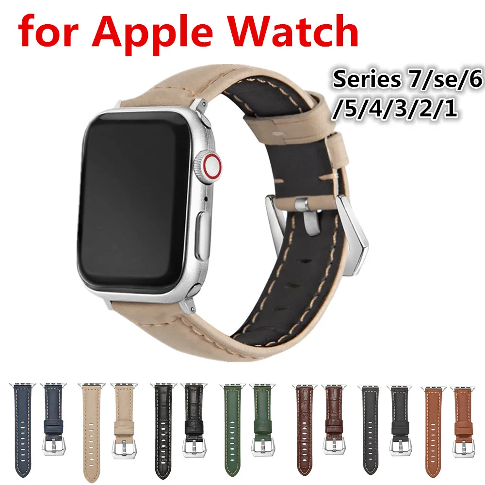 Fashion Panerai Design Genuine Leather Strap For Apple Watch Series 7/Se/6/5/4/3/2/1 (41Mm 45Mm 44Mm 40Mm 42Mm 38Mm)