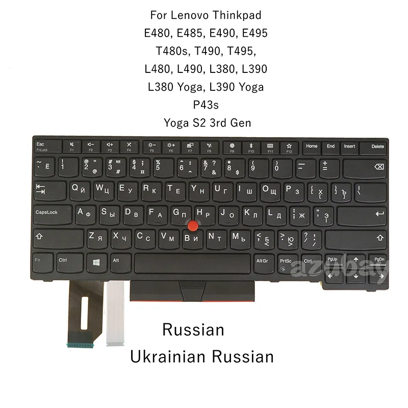 Ru Ur Tastiera Per Thinkpad 01 Yp302 01 Yp382 01 Yp462 01 Yp542, 01 Yp502 01 Yp262 01 Yp342 5 N20X01380 5 N20X01370 5 N20X01374 5 N20X01378