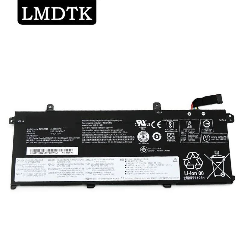 Lmdtk New L18M3P74 11.52V 51Wh Laptop Battery For Lenovo Thinkpad T490 T495 P43S L18M3P73 L18L3P73 02Dl007 L18C3P72