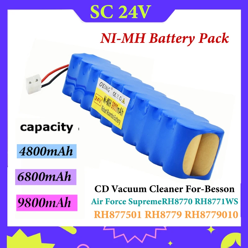 Aspirapolvere A Batteria Ricaricabile Ni-Mh Sc Rowenta 24 V9800Mah Besson Air Force Supreme Rh8770 Rh8771Ws Muslimate Rh877901