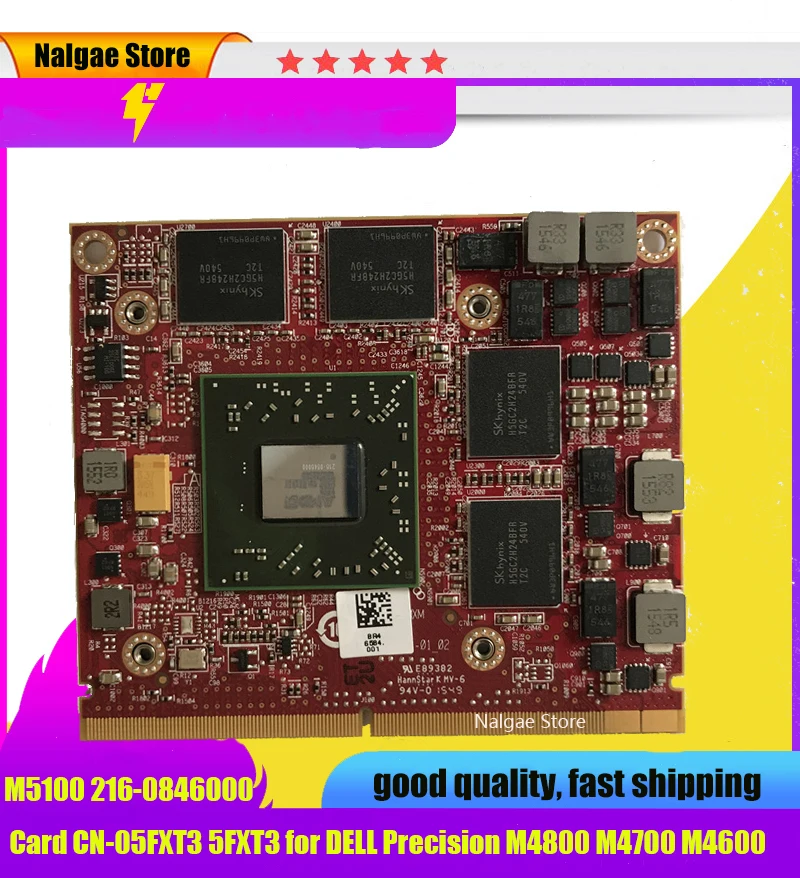 Per Scheda Video Mobile Amd Firepro M5100 Gpu 2Gb Gddr5 Per Dell Precision M4800 M4700 M4600 216-0848000 5Fxt3