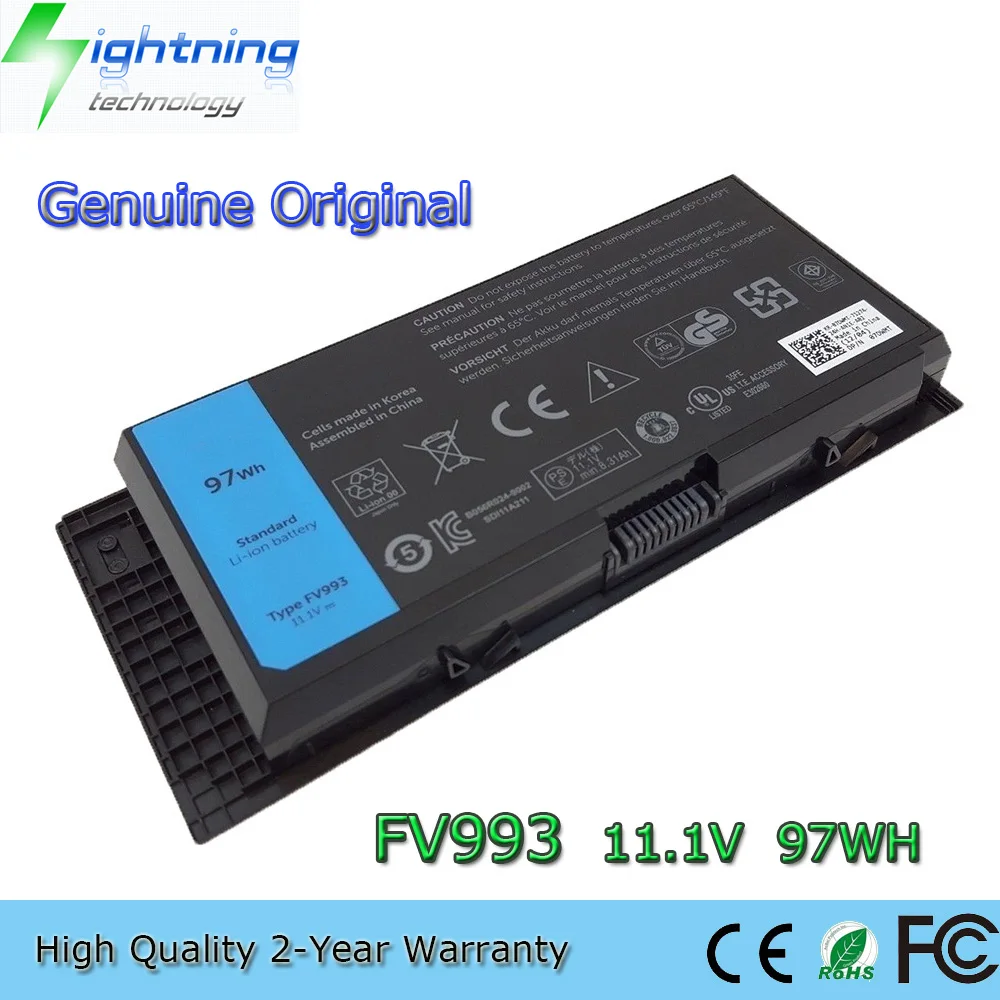 Nuova Batteria Originale Originale Fv993 11.1V 97Wh Per Laptop Per Dell Precision M4600 M4700 M6600 M6700 M6800 M4800 97Krm 9 Gp08 9000Mah