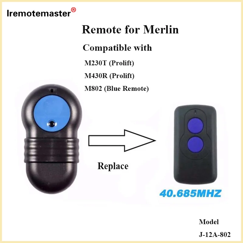 Per Merlin M802 Blu Compatibile Porta Del Garage Telecomando Prolift 230T/430R Spedizione Gratuita