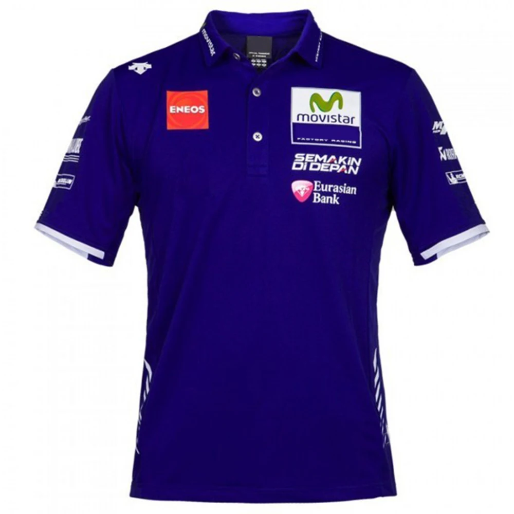 Nuova Moto Moto Movistar Polo Per Yamaha Yzr M1 Team Polo Da Uomo Motorsport Moto Gp T Shirt