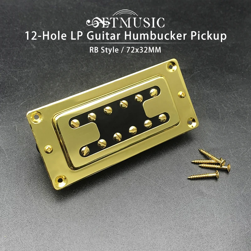 Rb Style Mini Style H Type 12 Hole Electric Guitar Humbucker Pickup 72X32Mm For Rickenbacker Style Guitar Gold