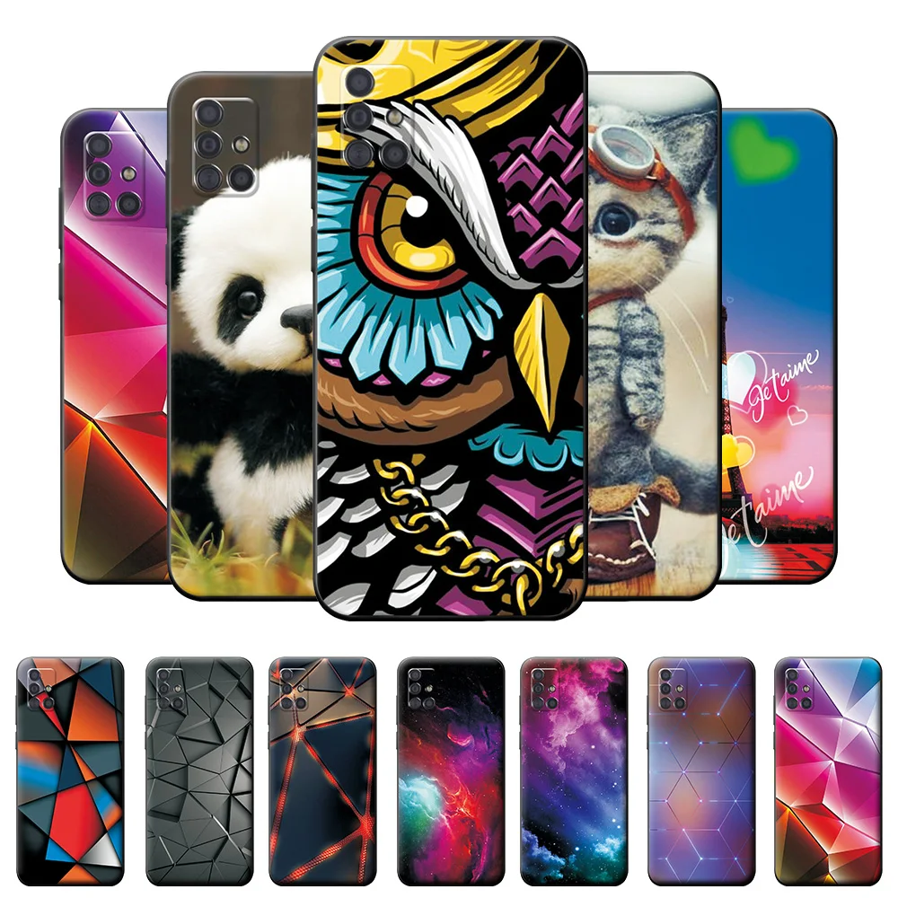 Per Samsung Galaxy M51 Custodia M51 M 51 6.7 "Custodia Morbida In Silicone Per Cover Posteriore Per Samsung M51 Borse Per Paraurti Animali Carini Per 