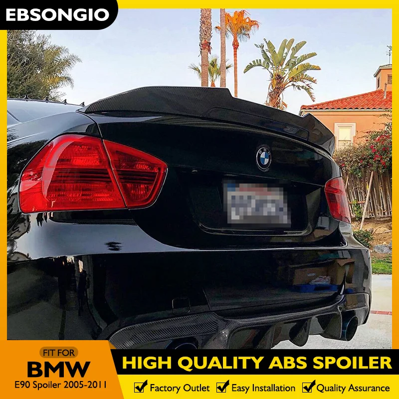 E90 Psm Style Spoiler For Bmw 3 Series E90 Spoiler 2005-2011 Year Sedan Accessories Rear Trunk Lip Spoiler Wing Car Styling