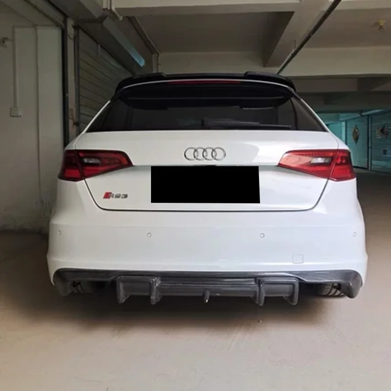 Per Hatchback Audi A3 Spoiler 2014 2016-2020 Abs Plastica Fibra Di Carbonio Aspetto Spoiler Audi A3 Car Top Wing Splitter Tuning