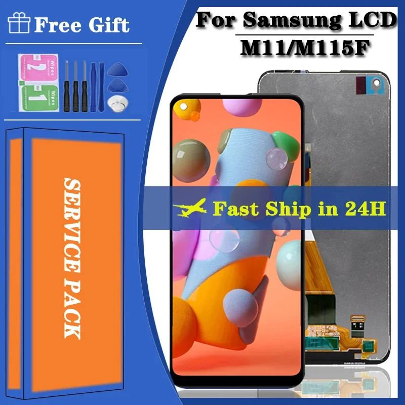 Alta Qualità Per Samsung M11 Lcd M115 Sm-M115 M115F M115G/Ds Display Lcd Touch Screen Digitizer Glass Assembly Con Cornice