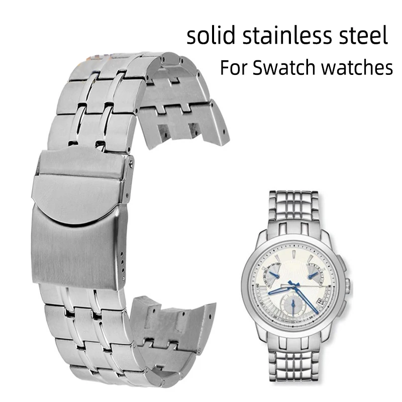 Cinturino In Acciaio Inossidabile Solido Di Alta Qualità Per Braccialetti In Metallo Da Uomo Swatch Yrs403 412 402G Ironic