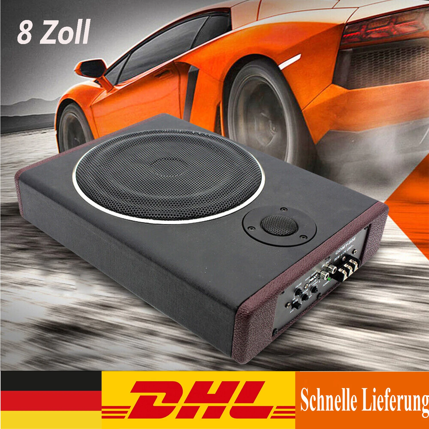8 Zoll Active Auto Untersitz Subwoofer Stereo-Verstparker Bass Lautsprecher Lega Di Alluminio Ad Alta Potenza 600W