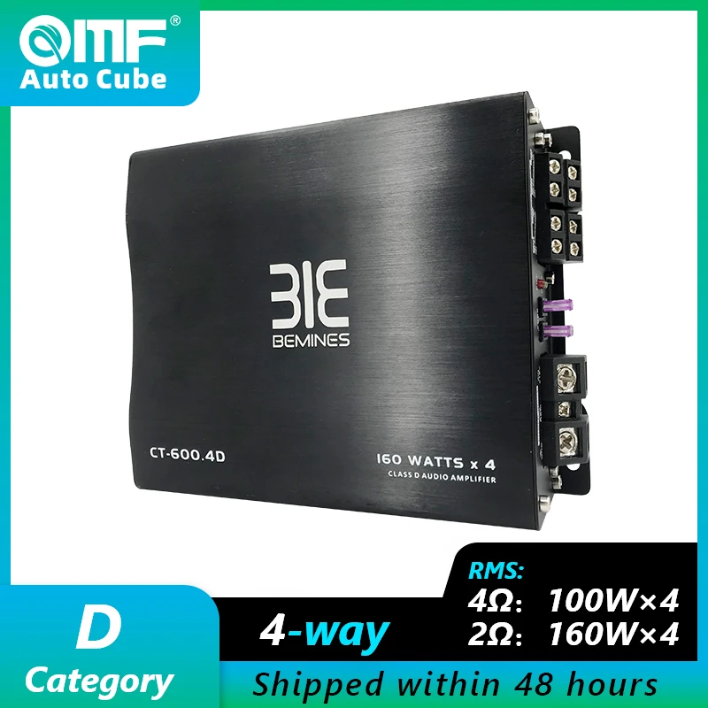 Auto Cube Ser-Ct-600.4D Amplificatore Subwoofer Per Auto 100W Rms Sistema Audio Amplificatore Di Potenza Professionale A 4 Canali Classd Per Auto