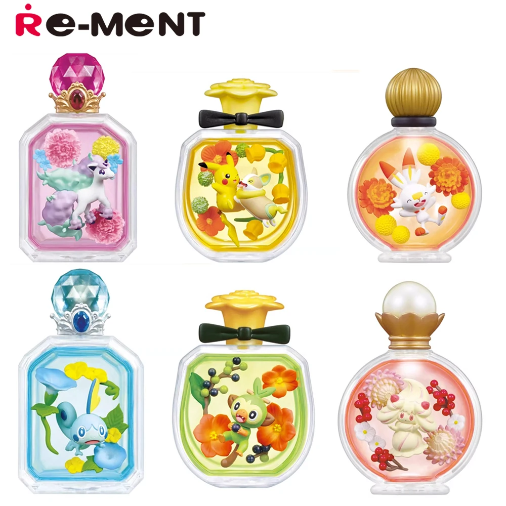 Rifornito Originale Re-Ment Pokemon Petite Fleur Ex Galar Region Pikachu Yamper Alcremie Figure Da Collezione Modello Candy Toys