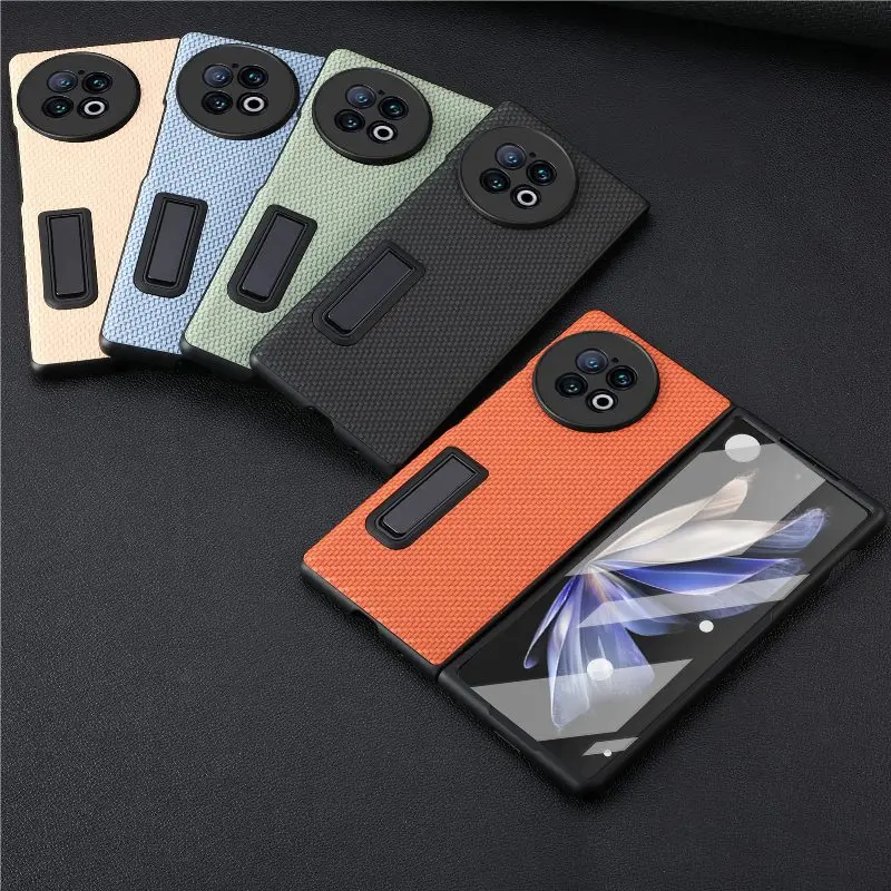 Tempera Glass Window View Fold Cover Per Vivo X Fold 2 Antiurto Anti-Goccia Creative The Back Bracket Custodia In Pelle Flip Phone