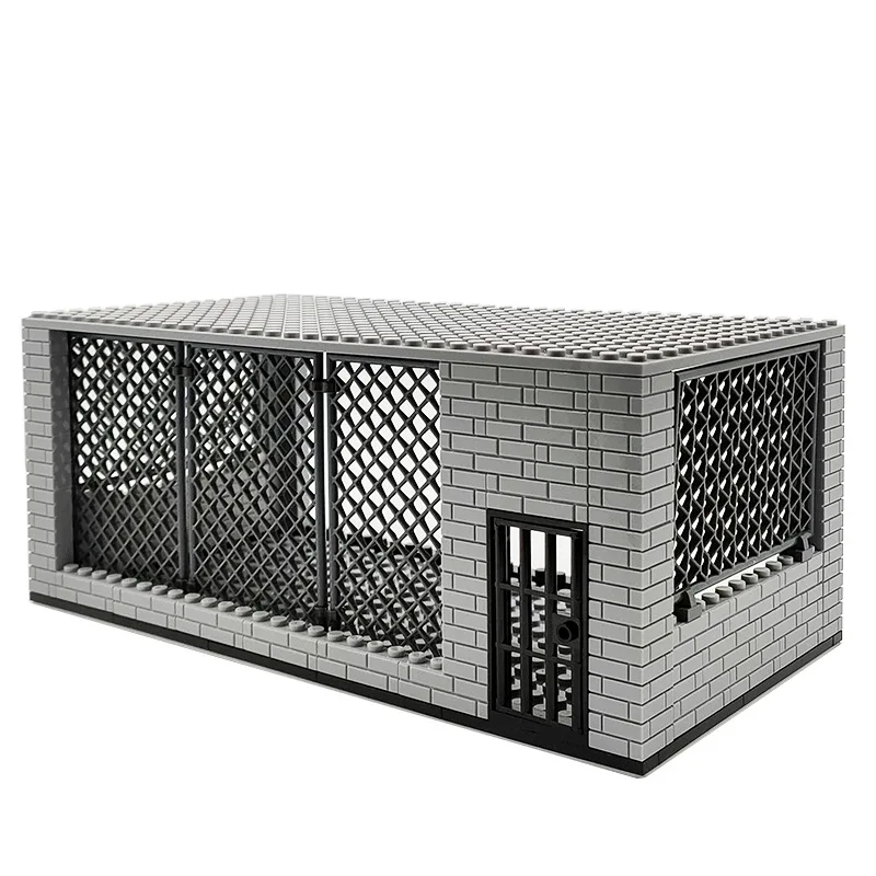Gabbia Militare Della Rete Metallica Della Prigione Della Polizia Della Città 116Pcs Blocco Di Costruzione Mini Action Figures Brick Moc Playmobil Mod
