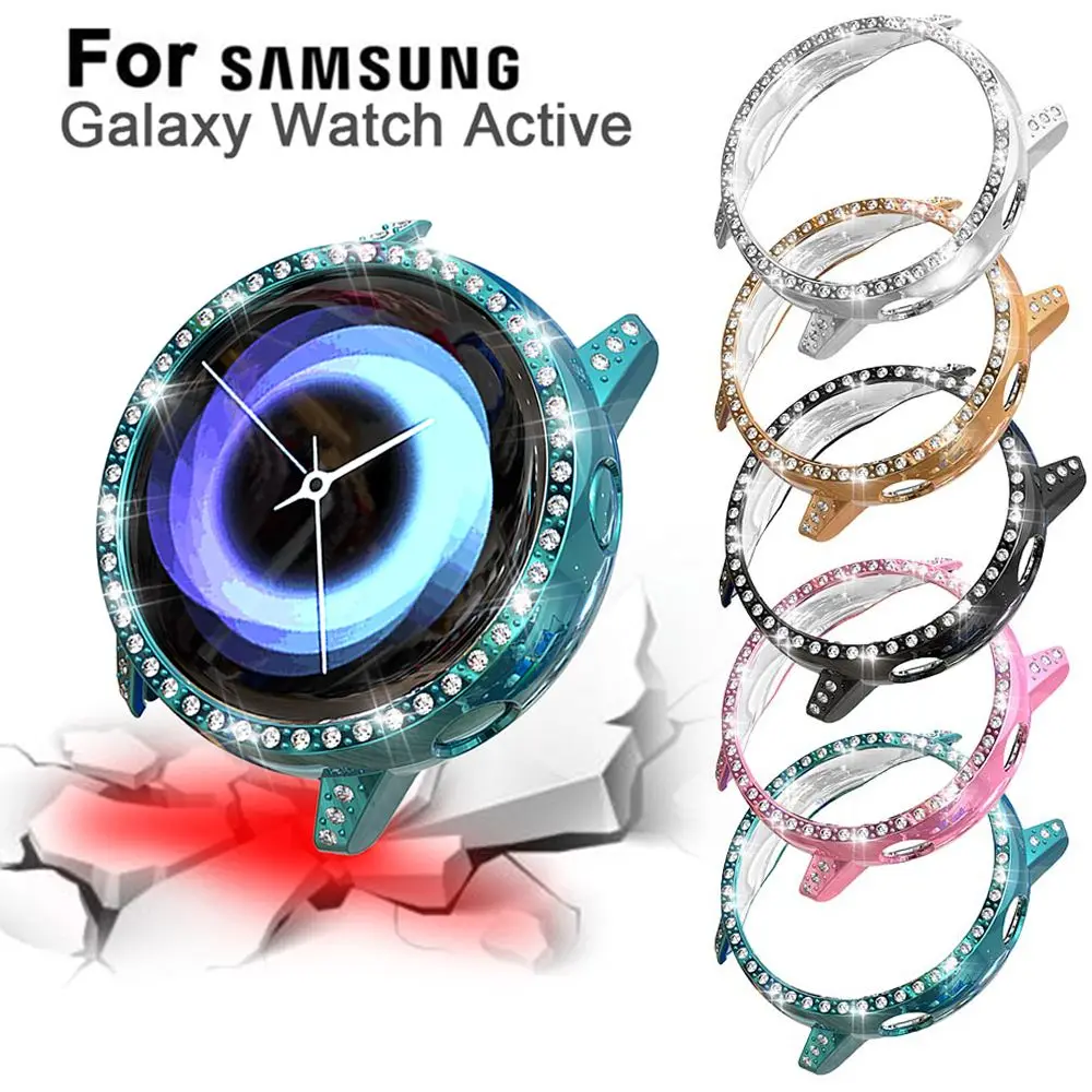 Crystal Diamonds Cover Frame Coverage Bumper Shell Watch Custodia Protettiva Per Samsung Galaxy Watch Active Sm-R500