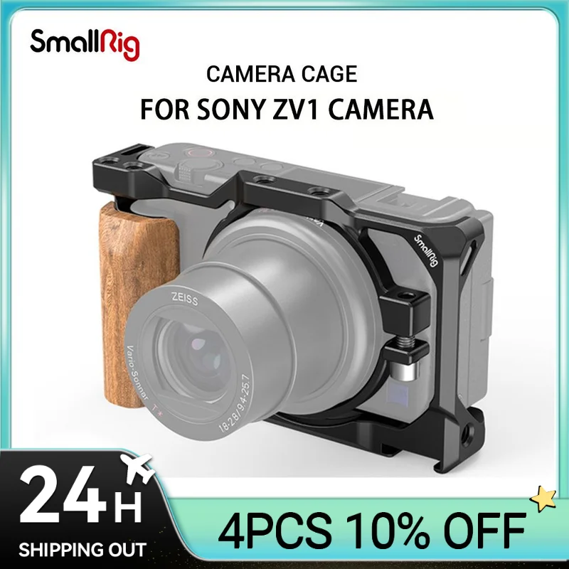 Gabbia Leggera Smallrig Per Fotocamera Sony Zv1 Con Impugnatura In Legno Per Gabbia Per Vlogging Per Fotocamera Sony Zv1 2937/2938