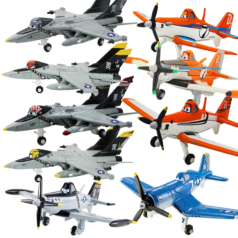 Disney Pixar Planes No.7 Dusty Crophopper Echo Bravo Fighter Capitano Aircraft Metal Airplane Model Toy For Boy Christmas Gift