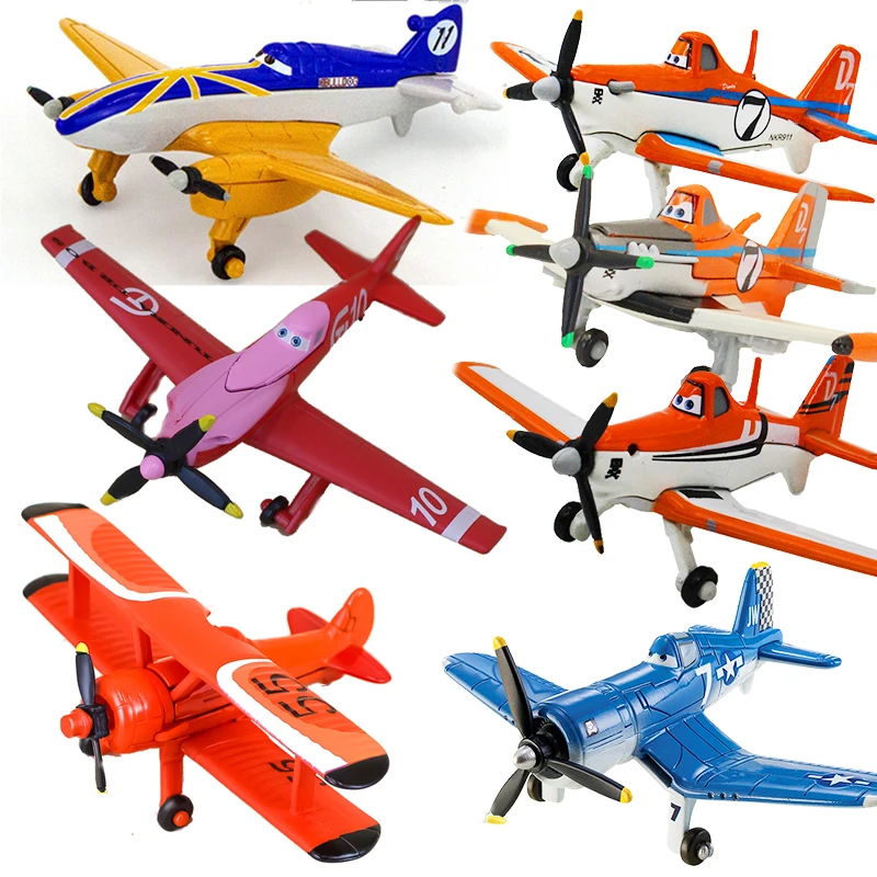 Disney Pixar Planes Dusty Crophopper Echo Bravo Fighter Capitano Aircraft Metal Airplane No.7 Model Toy For Kids Regali Di Compleanno