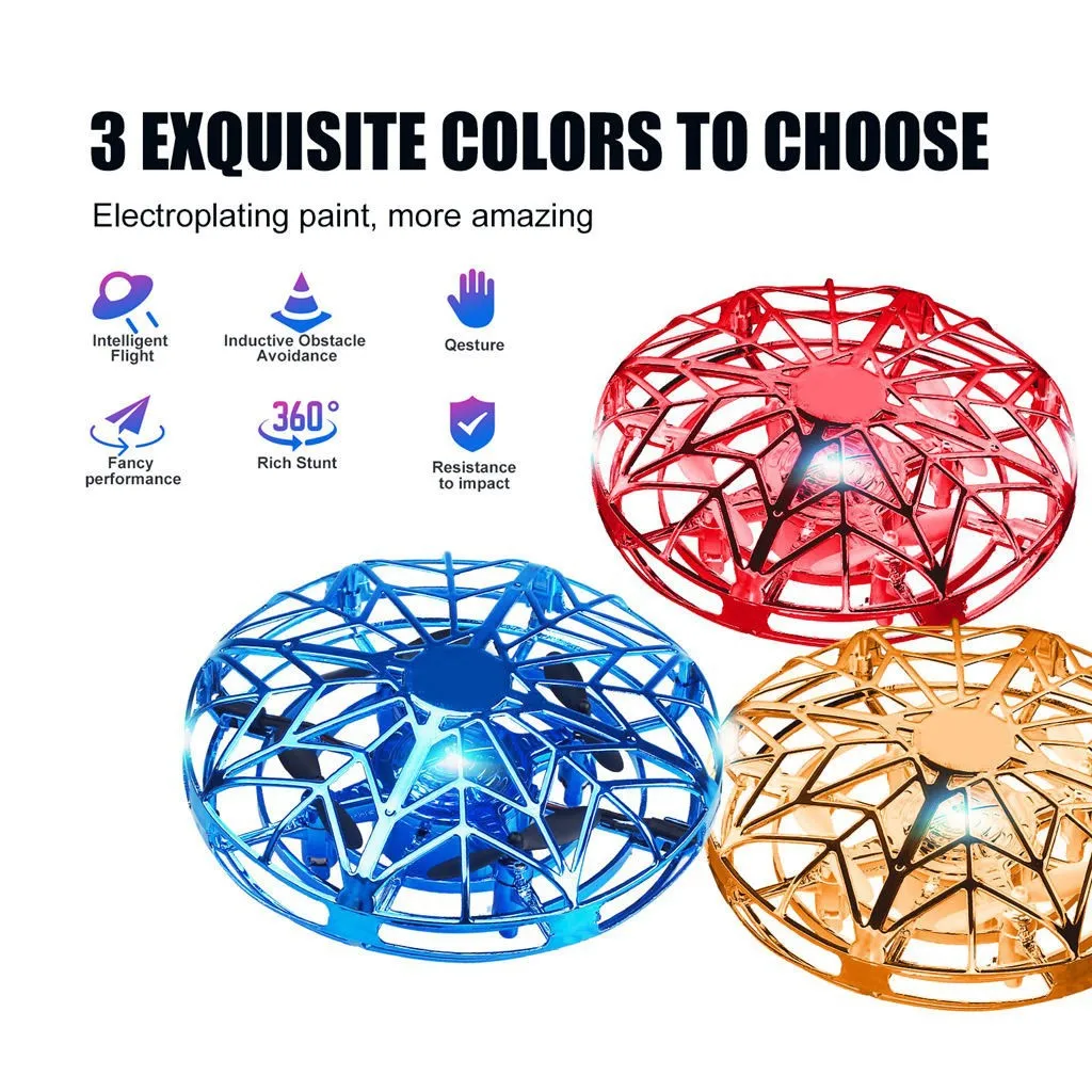 Mini Ufo Drone Rc Elicottero Aereo Rilevamento Della Mano Quadcopter A Infrarossi Induzione Elettrica Flying Ball Drohne Model Toys Bambini